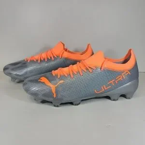 Puma Ultra 2.4 FG/AG Men\'s Soccer Cleats Size 12 Silver Neon Citrus 106698-01 PUMA Ultra 2.4 FG AG  main image 4